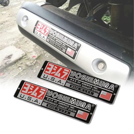 2 Pcs Yoshimura Decal Motorcycle Aluminum Exhaust Pipe Heat-Resistant Sticker