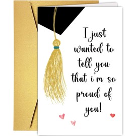 Grad Card for Him Her, Sweet Graduation Card, Congratulations Card, Proud of You Card, Well Done Card, I Am So Proud of You