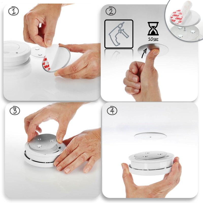 com-four com-four? 5X Magnethalterung fr Sicherheitsmelder - Halterung zum Kleben