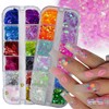 24 Colors Heart Nail Glitter Sequins Holographic Hearts Chunky Glitters