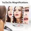 Flymiro Tri-fold Lighted Vanity Makeup Mirror with 3x/2x Magnification,21 LEDs