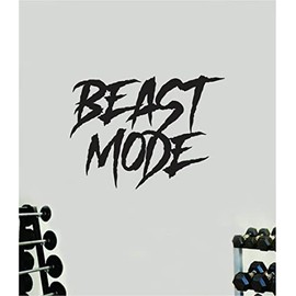 Beast Mode V7 Wall Decal Home Decor Art Sticker Vinyl Bedroom Boys Girls Teen Kids Quote Gym Fitness Workout Weights Lift Exercise Motivational Health Squat Barbell Cardio