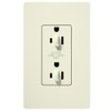 Lutron SCR-15-DDTR-BI Satin Colors 15-Amp Dual Dimmable Tamper Resistant Receptacle,