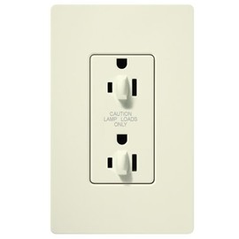 Lutron SCR-15-DDTR-BI Satin Colors 15-Amp Dual Dimmable Tamper Resistant Receptacle, Biscuit