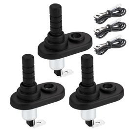 DaierTek Door Pin Switch 12V Alarm Hood Pin Switch Momentary Universal Adjustable Door Jamb Flange Light Hood Switch 20A 12 Volt Nickel Plated with Rubber Boot for Car Boat