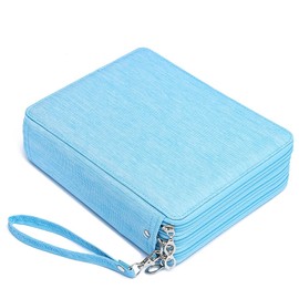 YOUNGCOL Deluxe Oxford Fabric Colored Pencil Case - 120 Slots Pencil Holder with Handle Strap Large Capacity Pencils Box