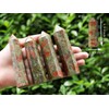 MAIBAOTA 4" Unakite Healing Crystals Wands Gifts for Beginners Hexagonal