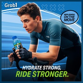 Grab1 Blue Raspberry Hydrate Electrolyte Sports Drink, 16.9 fl oz (12 Pack) | Essential Electrolytes | Thirst-Quenching Hydration