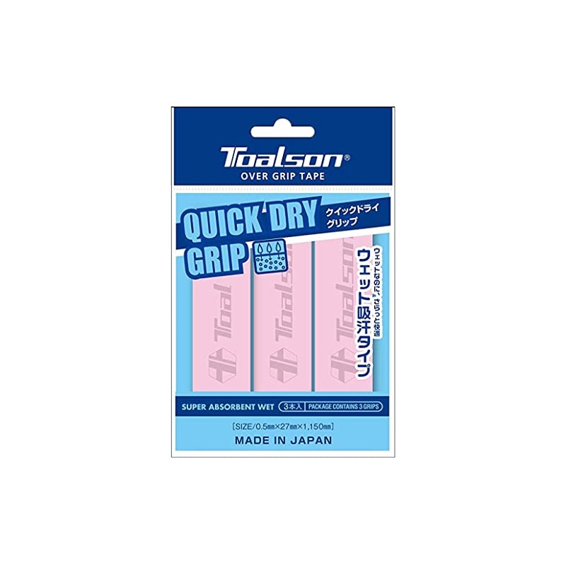 toalson Quick Dry Grip 3P Pink Tennis Racquet Zappin (1etg2236)