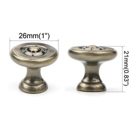 Pxyelec 8 Pack Classical Antique Round Cabinet Hardware Knob Kitchen Drawer Dresser Handles Cupboard Wardrobe Door Pull