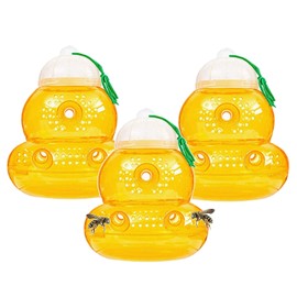 3 Pack Wasp Trap - for Wasps, Yellow Jackets, Hornets with no Seam on The Bottom - Eliminates Leaks