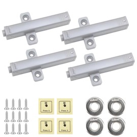 4 Pack Push to Open Door Catches Magnetic Heavy Duty Cupboard Catch Soft Close Dampers Touch Push Latch Release Opener Closing for Kitchen Drawer Closet Door Wardrobe RV Press Out Closure