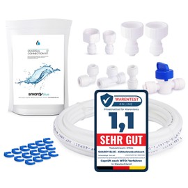 smardy ZO012 Water Inlet Pipe Universal Connection Set with 10 m Water Hose 6.35 mm (1/4 Inch) for Fridge Side by Side