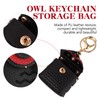 KICHOUSE Pu Leather Owl Headphone Bag for Earbuds Keychain Pouch