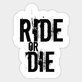 Ride or Die - Bonnie and Clyde Black Sticker - Sticker Graphic - Waterproof - Fade Resistant Die Cut