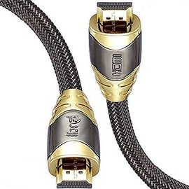 8K HDMI Cable Ultra HDTV - 2 m, 48 Gbit/s, 4K @ 120Hz / 8K @ 60Hz, Dynamic HDR-10+, eARC, Variable Refresh Rate (VRR), Dolby Vision, Premium Cable, 2 Metres - IBRA Luxury Gold