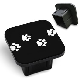 Tnomchey Dog Paw Hitch Plug Cover White Cat Paw Print Pets Cute Doggy Footprint 2 Inch Tow Hitch Cover Tube Cover Plug Cap Rubber Compatible with Most Auto Cars Trucks for 2 Inch Receivers