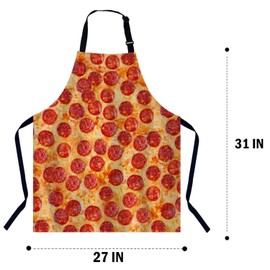 BGBDEIA Pizza Pepperoni Kitchen Apron for Women Men, Unisex Adjustable Cooking Apron, Waterproof Apron for Home Kitchen, Restaurant, Coffee House