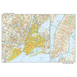 Globe Turner New York, New York Wall Map, Large - 43.5" x 29" Laminated, Full Color, Street Map
