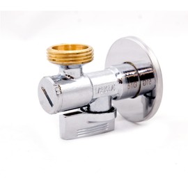 Duro Smart Angle Valve, 1/2 to 3/4 Inch Angle Regulating Valve for Cold and Hot Water Pipes, Chrome-Plated, with 1/4 Turn Close Valve for Quick Opening and Closing of the Valve, with Filter