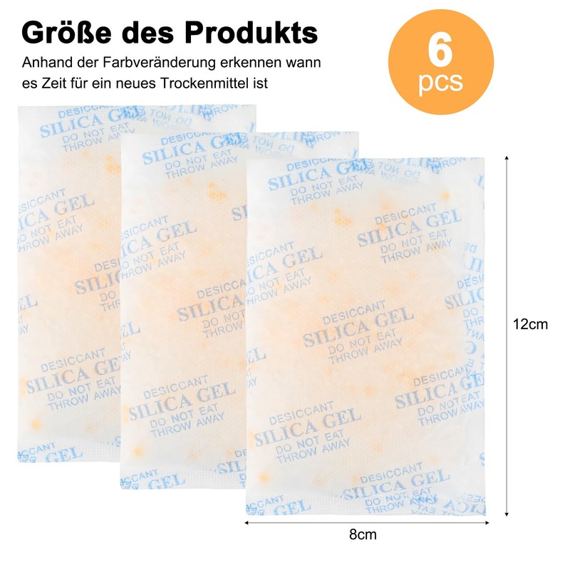 Boadw 50 g x 6 pieces silica gel bags, food-safe