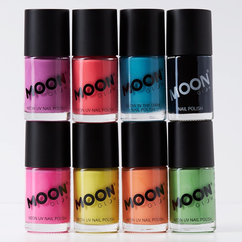 Moon Glow Neon UV Nail Polish 14ml – Selection of Colours light – Glows