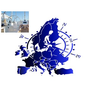 Generisch Compass Sticker (RPT 53) (9 cm, Blue 13/2) Weatherproof and UV Resistant