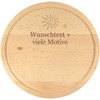 Round Wooden Board with Engraving, Name + Motif, Chopping Board