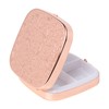 Einfache quadratische tragbare Pillendose aus Metall mit 3/8-Fach (Small, Rose