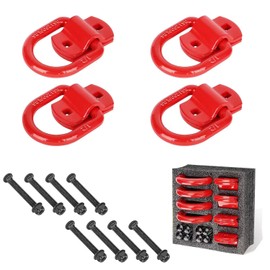 LENHINOR 1/2" Heavy Duty Steel D Rings Tie Down Anchors,Heavy Duty 12000 LBS Capacity Trailer Accessories,Strength Tie Down Anchors Hooks, for Trailers, Trucks, and Cargo with Screws & Bolts (4PCS)