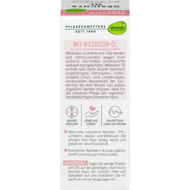 alverde Natural Cosmetics Facial Oil Organic Wild Rose for Dry