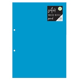 A4 Ruled White Paper Refill Blue Notepad Notebook 100 Sheets