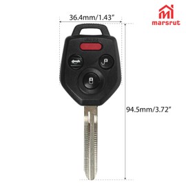 Replacement Key Fits for Subaru Key Fob Remote, for Forester Outback Impreza WRX XV Crosstrek Legacy, 4-Button Head Keyless Entry Electronic Part to Replace 57497-AL00A 57497-FJ230, FCC ID: CWTWB1U811