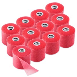 Cannon Sports Pre-Wrap 12-Pack 30 Yards Each Roll 12 Rolls Athletic Tape Wraps (Red)
