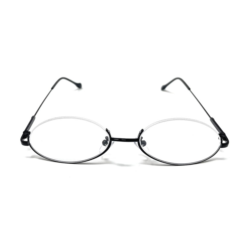 TOKYO GOODS MARKET Round Underrim Date Glasses, Bottom Frame, Fashion