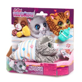 furReal Newborns Kitty Interactive Pet, Small Plush Stuffed Animal Cat with Sounds and Movement, Faux Fur, Kids Toys for Ages 4 Up by Just Play