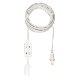 Power First 9 ft. Indoor Extension Cord; Max Amps: 13.0, Number of Outlets: 3, White