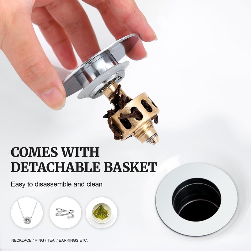 Pop up Sink Drain Stopper for Bathroom Vessel Vanity Sink