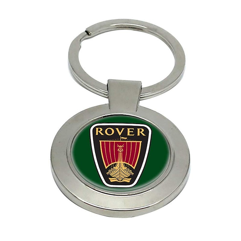 Giftshop UK Rover Emblem Keyring, Silver tone metal