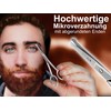 Bartschere Nasenhaar Schere mit Mikroverzahnung 10,5 cm mit abgerundeten Enden
