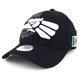 Trendy Apparel Shop Hecho En Mexico Eagle 3D Embroidered Structured Baseball Cap - Black White