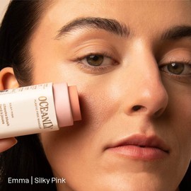 ATTITUDE Oceanly Plastic-Free Lightweight Blush Stick, Titanium Dioxide-Free, EWG Verified, Vegan Makeup, Silky Pink, 8.5 grams