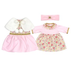 ZWOOS 2 Pack Doll Clothes 35-43 cm, Stylish Cotton Dress for New Born Baby Dolls, Gifts for Girls, Kids