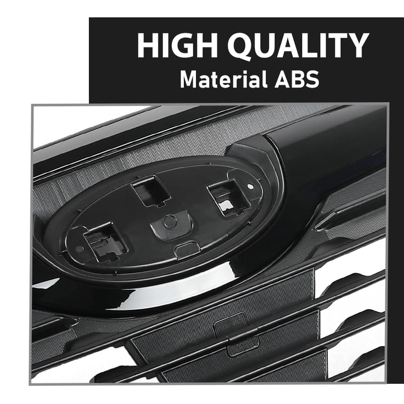 G-PLUS Front Grill w/Camera Hole Gloss Black w/Red Line Compatible