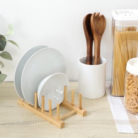 Fuji Boeki 32909 Non-bulky Dish Stand, Assembly Type, Width 4.5 x Depth 8.7 x Height 3.0 inches (11.5 x 22 x 7.5 cm), Natural