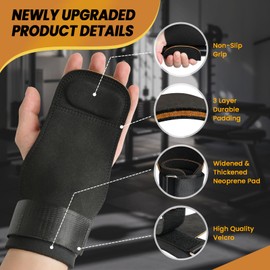 JWHOO Lifting Straps Wrist Wraps - 2 Triple Layer Wrist Straps, Durable Weightlifting Wrist Wraps with Adjustable Neoprene Padded, Gym Straps For Deadlift, Enhanced Grip for Hand & Wrist Protection