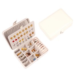 ZioNNyxviana Travel Jewelry Boxes for Women - PU Leather Jewelry Organizer with Compact Design, Portable Case for Earrings, Necklaces, Bracelets, Rings | Anti-Scratch & Water-Resistant(White)