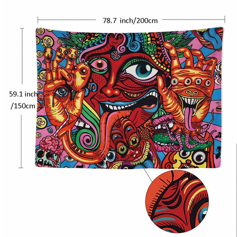 Ulticool - Psychedelic Trippy Draws Eyes - Tapestry - 200