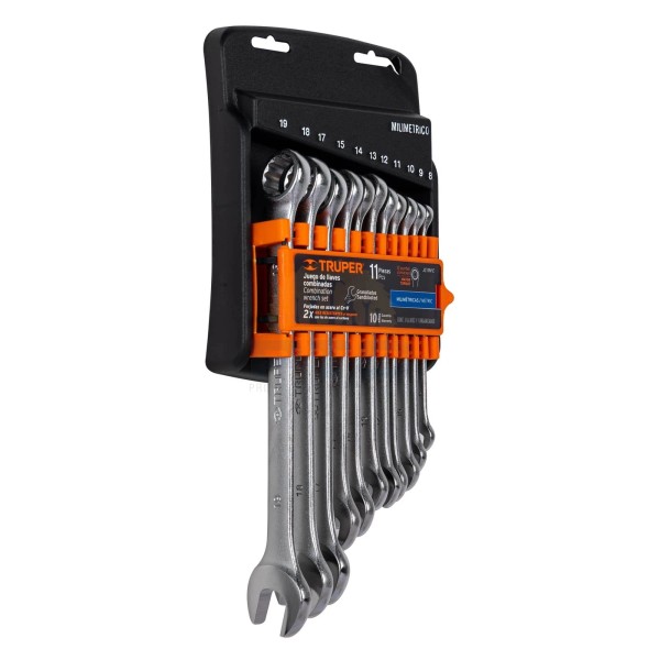 Truper JC-11M-E Set of 11 mm shot-blasted combination wrenches