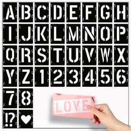 mohito Numbers Letters Large Alphabet Stencil, 42 Pieces Letter Stencil, Reusable Letters Stencil, Wooden Signs Painting DIY, for Wooden Signs Painting DIY and Crafts